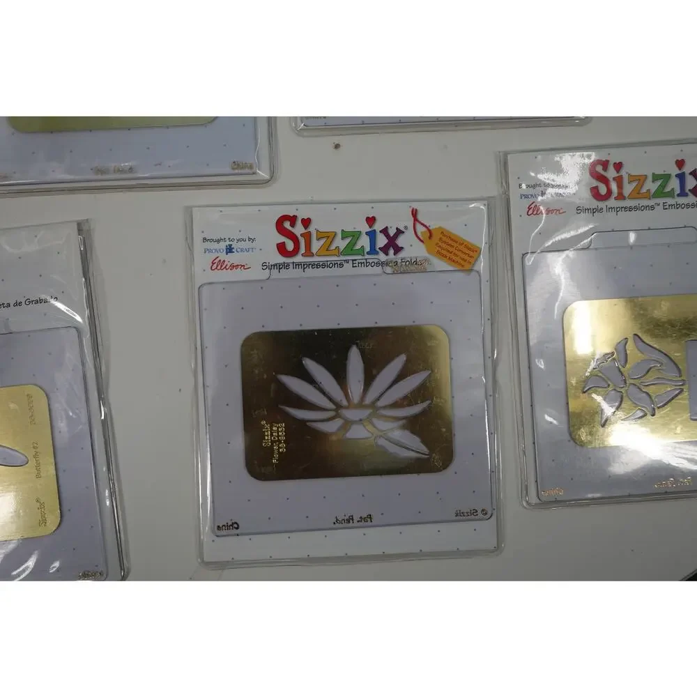 Lot of 11 Sizzix Simple Impressions Embossing Folder